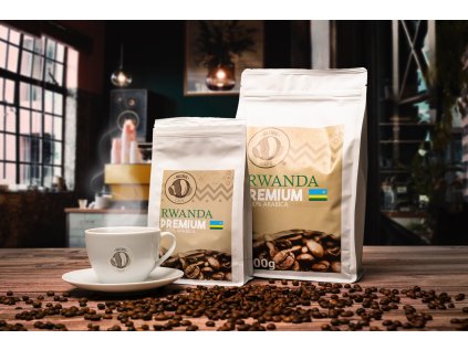 Rwanda - 100% Arabica čerstvo pražená zrnková káva Premium